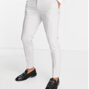 ASOS Mens Super Skinny Wedding Suit Pants Trousers Vest Blazer Size 32x30